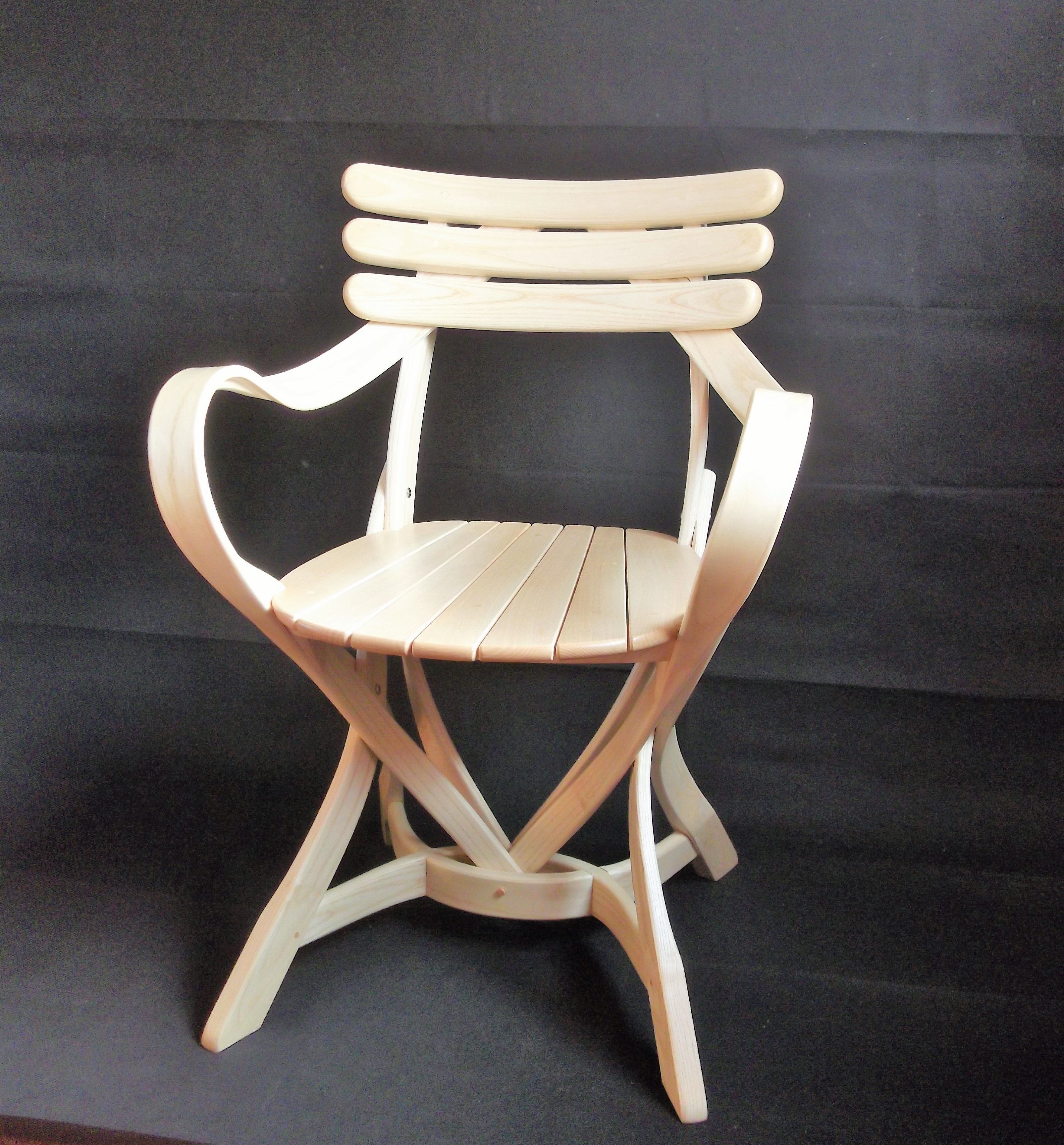 Armchair made from steam bent Ash.